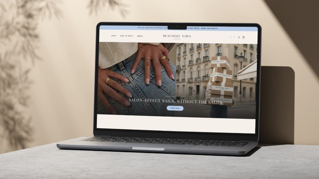 Beautigel Nails project — Site — desktop homepage
