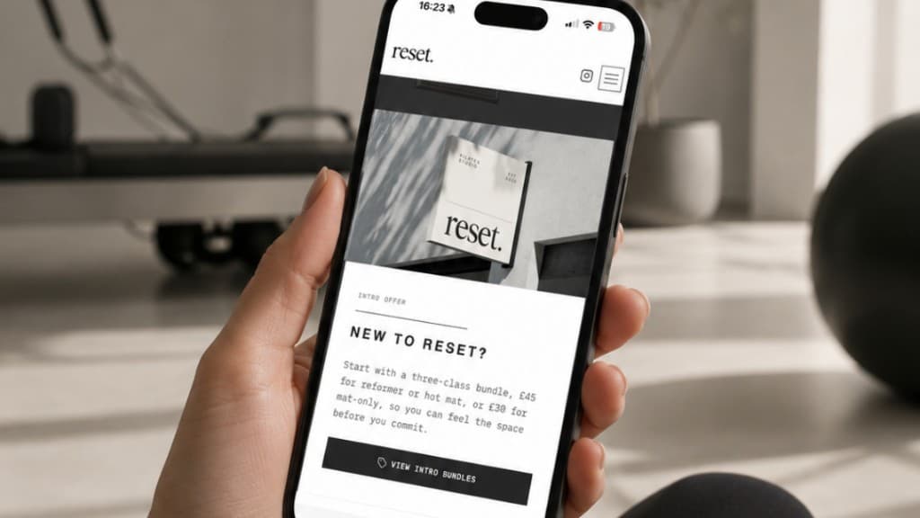 Reset. project — Site — mobile intro offer